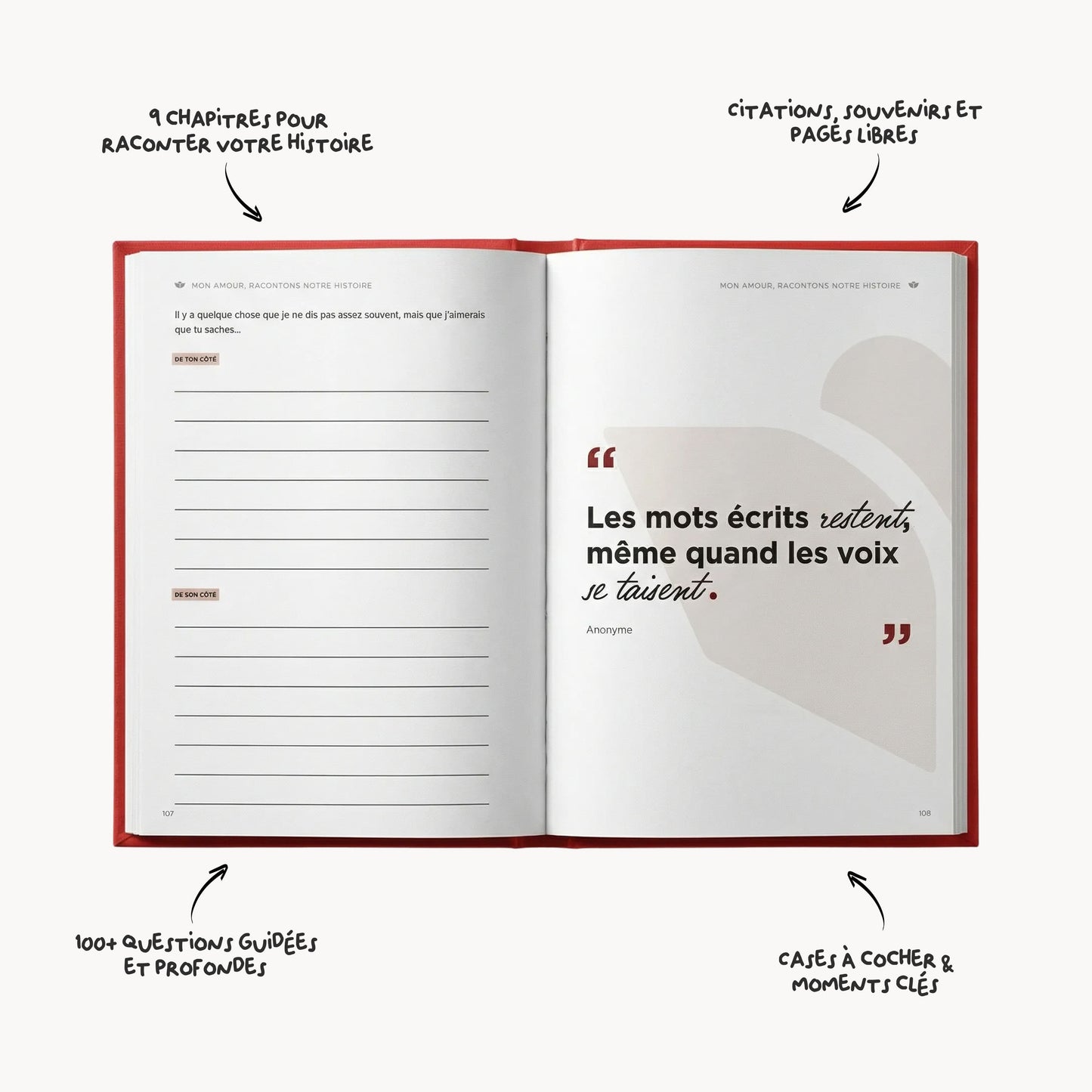 Journal guidé – Mon amour, racontons notre histoire